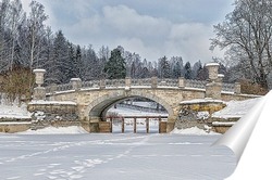   Постер Зима в Павловске. Висконтиев мост.