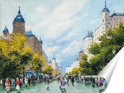  Летняя уличная сцена