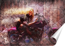   Постер Девушка и мотоцикл
