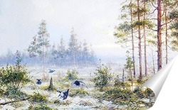  Зимний пейзаж с волками
