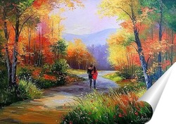   Постер В осеннем лесу 