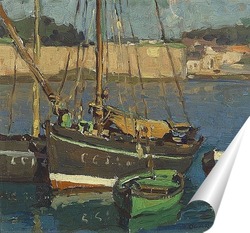   Постер Четыре лодки вдоль гавани