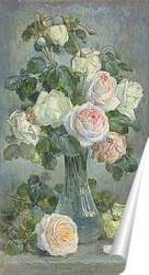   Постер Стеклянная ваза с букетом роз