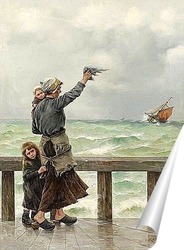  Пляжная сцена с французскими рыбачками