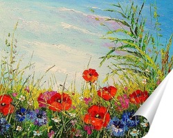   Постер Лето,поле,цветы