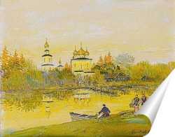   Постер Монастырь близ Кинешмы. Вечер