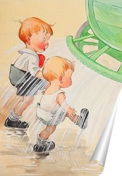   Постер Дети возле оросителя 