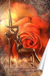  Девушка и лепестки роз