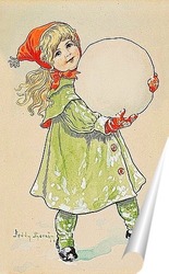   Постер Девочка и снежный ком.