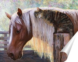   Постер Кот и конь