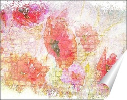   Постер Акварельные цветы мака