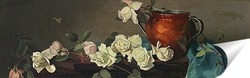   Постер Натюрморт с медным кувшином и розами