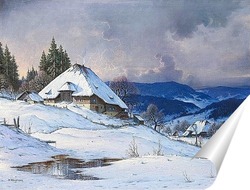   Постер Бурная погода в заснеженном Шварцвальде