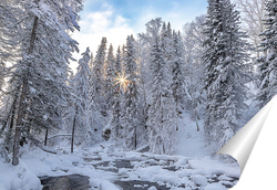   Постер Зимний пейзаж на Алтае