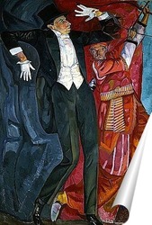   Постер Меерхольд изображен в роли Лучника и в роли Денди.
