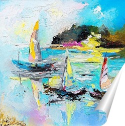   Постер Лодки на озере