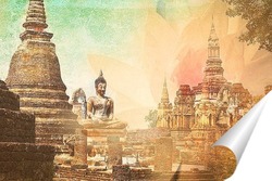   Постер Буддийские руины храма