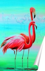   Постер Вечерние фламинго