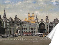   Постер Белорусский вокзал 1996г 120см.х150см. х.м.