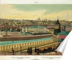   Постер Вид части города, снятый с Кремлевской стены. Видна церковь Благовещения на Житном дворе в Кремле 18