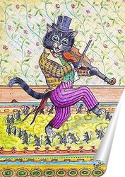   Постер Кот играет на скрипке 