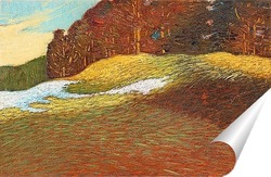   Постер Весенний пейзаж с сугробами
