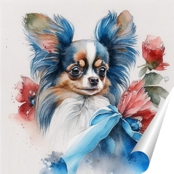   Постер собака папийон арт (2)