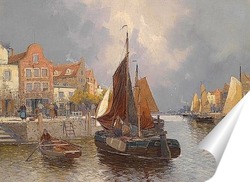   Постер Голландский вид на гавань