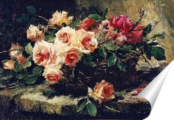   Постер Розовые розы в корзине