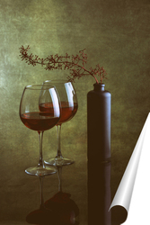  Натюрморт с виноградом и коасным вином