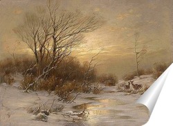  Охотники в зимнем лесу