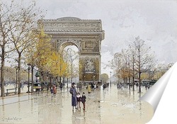 Современный Париж. Тюильри, Лувр и улицей Риволи, вид из сада Тюильри