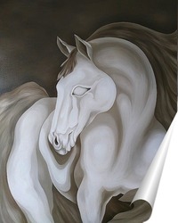   Постер Иллюзорный конь — отражённое в облаках лунное сияние