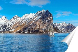   Постер Парусная яхта в Арктике