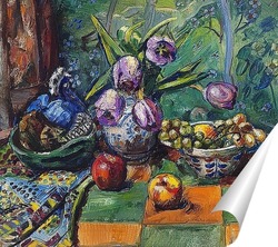  Постер Натюрморт с тюльпанами и фруктами (1927)