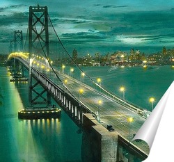  Постер Сан франциско, мост.