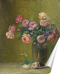   Постер Розовые розы на столе