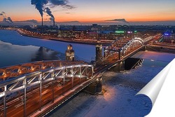   Постер Большеохтинский мост (мост Петра Великого)