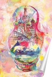   Постер Московская матрешка