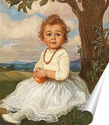   Постер Портрет девушки, сидящей под деревом.
