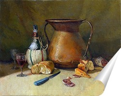  Натюрморт с бутылками и фруктами