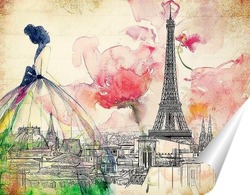   Постер Красочный Париж