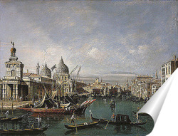   Постер Вход в Большой канал, Венеция, глядя на запад с Доганы и церкови