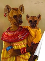   Постер Африканская семья (Гиены)
