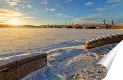   Постер Зимний рассвет на Петровской набережной.