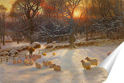   Постер Зимний день на закате