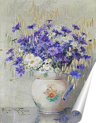   Постер Натюрморт с цветами в вазе