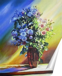   Постер Натюрморт с голубыми розами