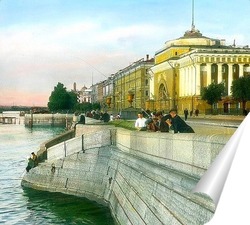   Постер Санкт-Петербург набережная Невы, напротив здания Адмиралтейства