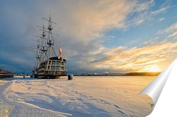  Зимний рассвет на Петровской набережной.